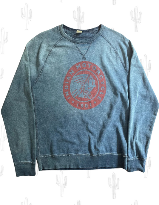 Blue Indian Motorcycle Sweatshirt- M