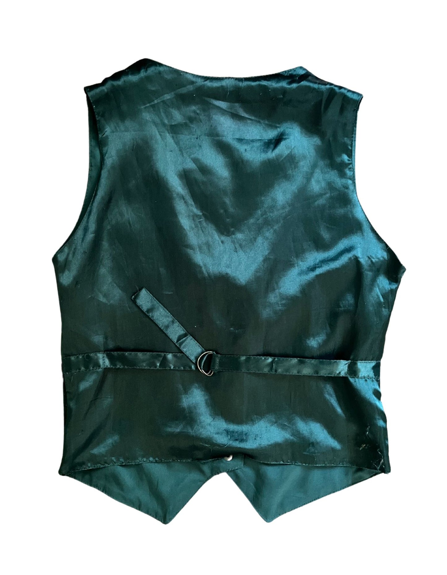 Back image of vintage emerald green Jane ashley vest.