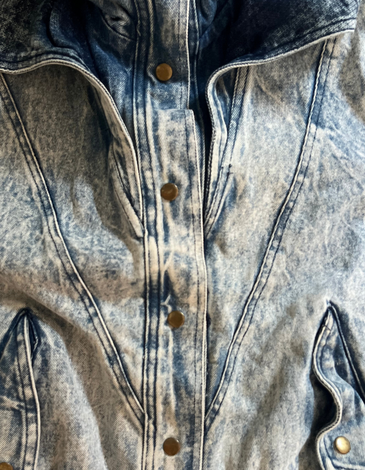 Vintage Acid Washed Denim Jacket- S