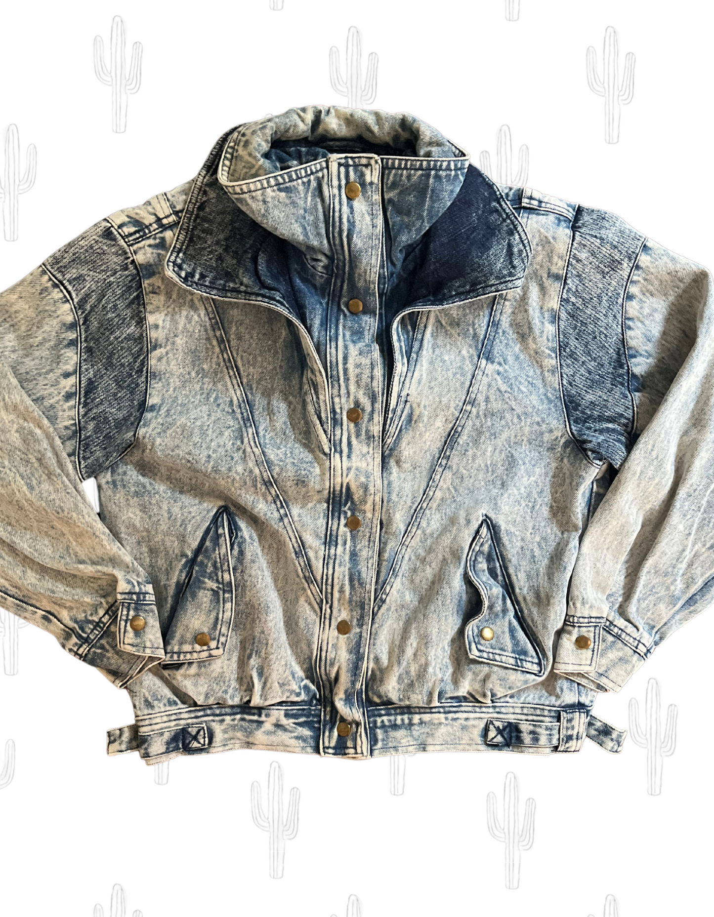 Vintage Acid Washed Denim Jacket- S